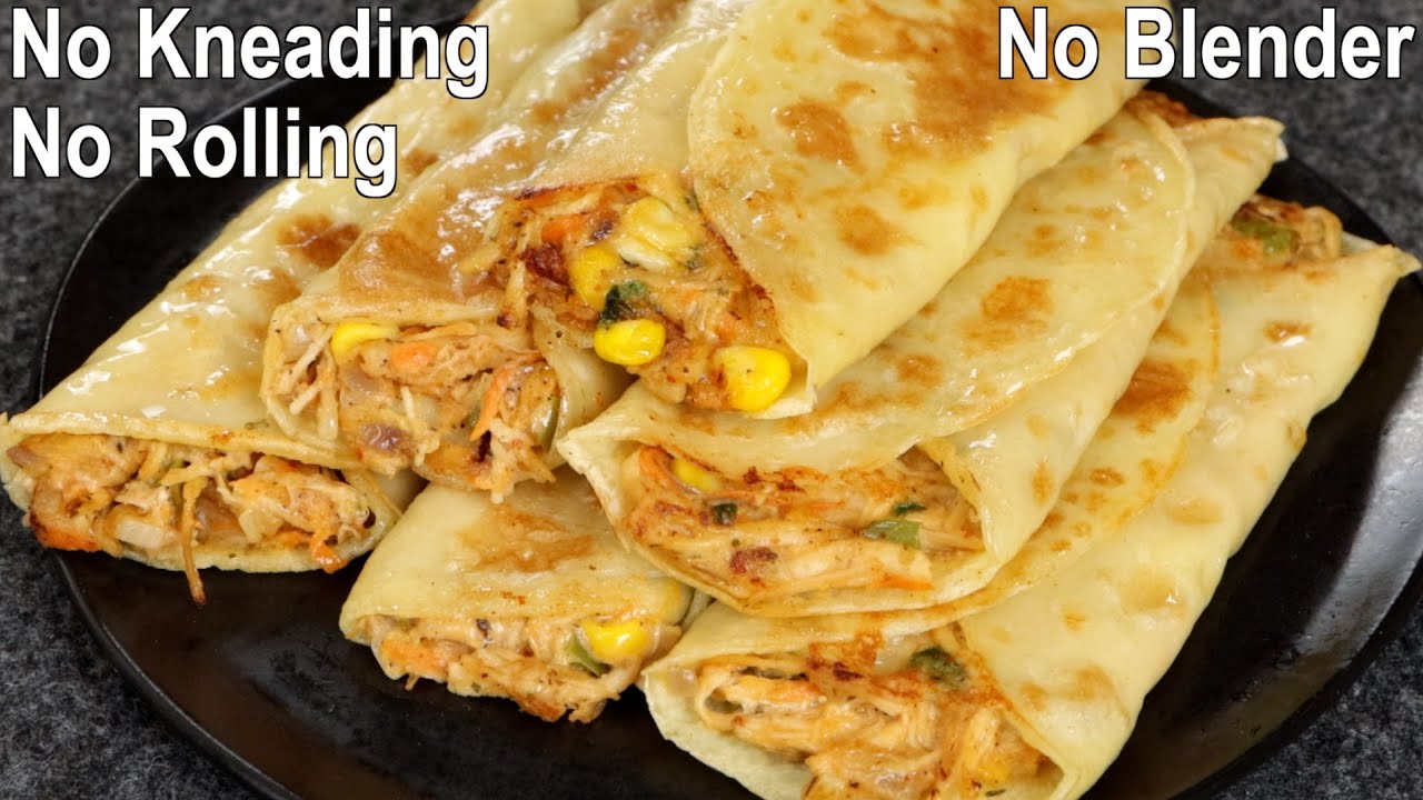 Chicken Crepe Roll | Quick and Easy Chicken Wrap | Chicken Sanck Recipe