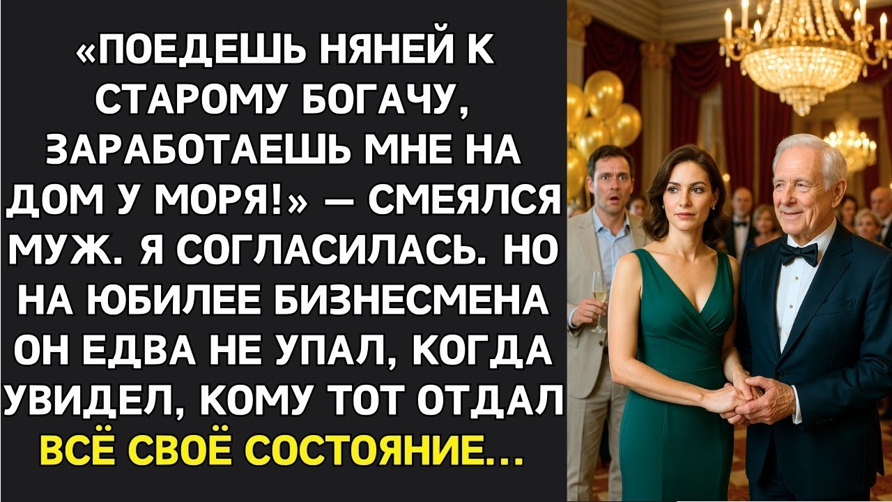 Муж отправил меня к богачу как сиделку. На юбилее он побледнел, узнав, кто получит всё наследство