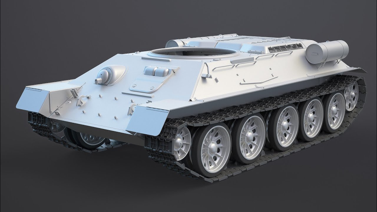 Tank T-34 Chassis 3d-model Turntable