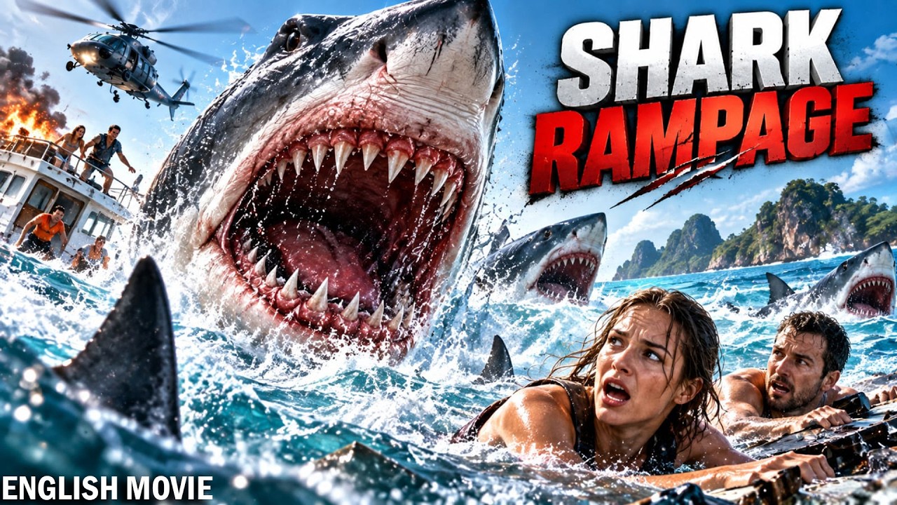 SHARK RAMPAGE 🦈🔥| Trapped at Sea With Deadly Sharks | Hollywood Action Thriller Movie In English