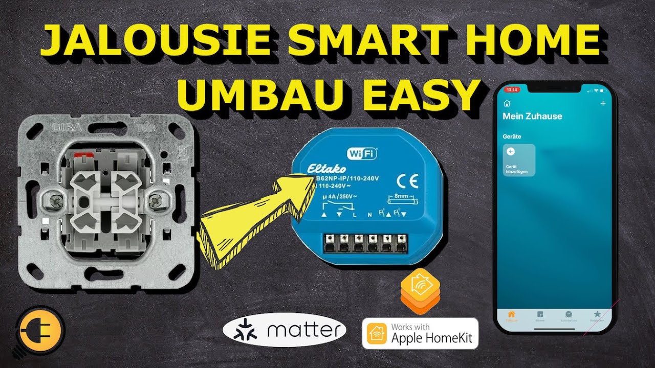 Smart Home Jalousie Rolladensteuerung nachrüsten. Eltako Rollo Beschattungsaktor ESB62NP. Anleitung