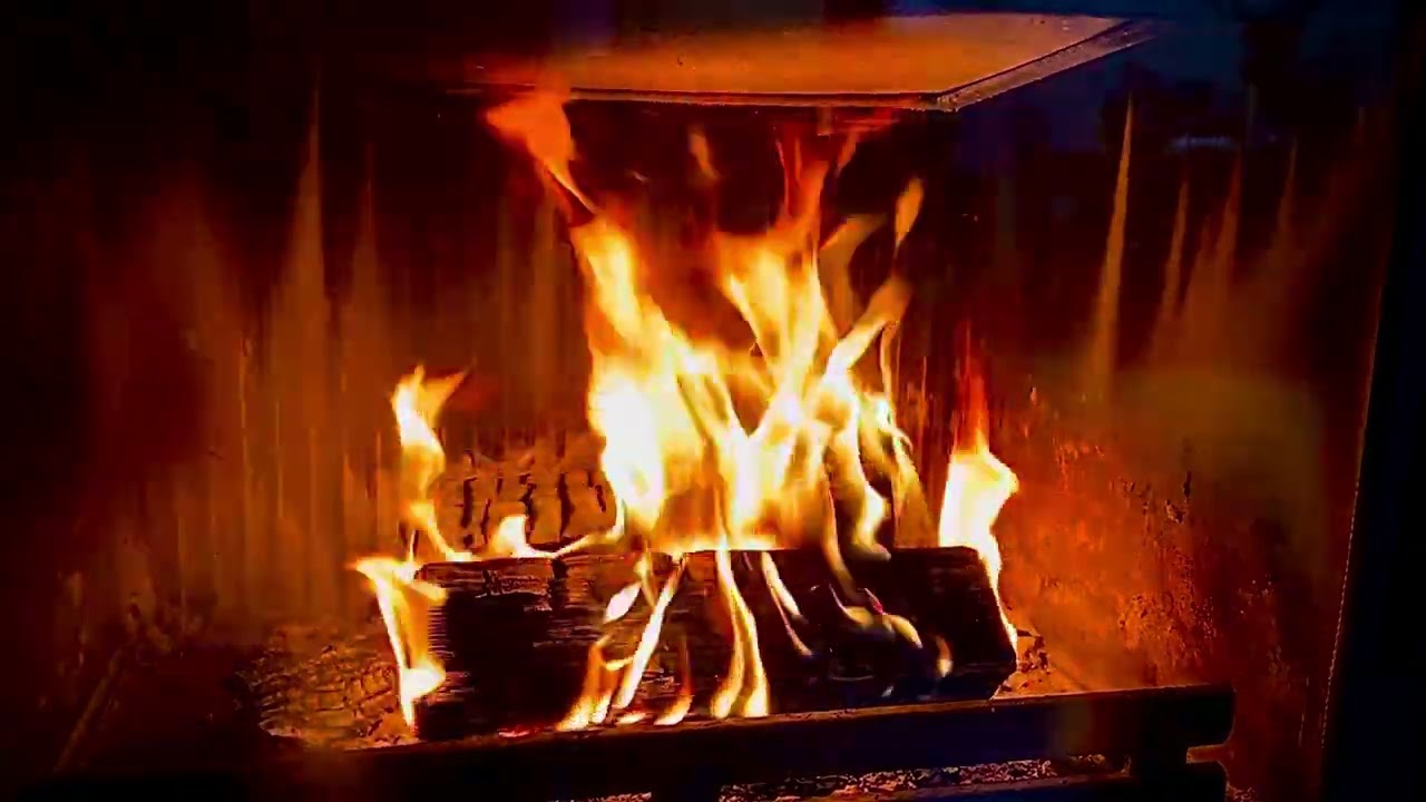 No Ads No Loop Realtime Fireplace Wind and Crackling Cozy Relaxing Fire Burning Video ASMR