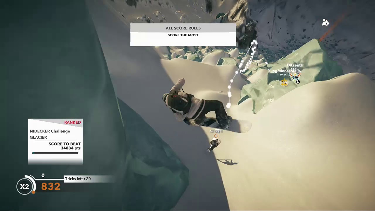 STEEP - NIDECKER Challenge Former World Record Score 38,257 (Xbox)