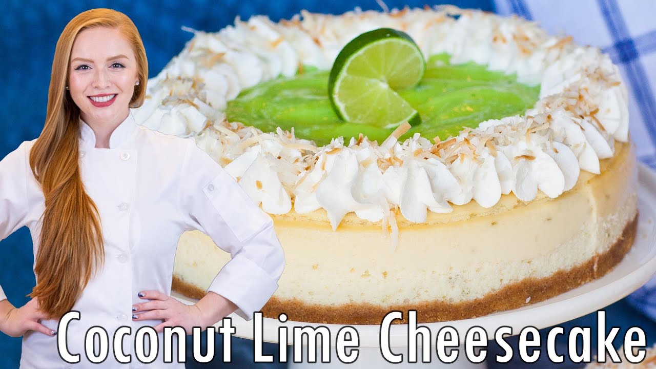 Delicious Coconut Lime Cheesecake Recipe! With Lime Curd & Coconut Whipped Cream!!