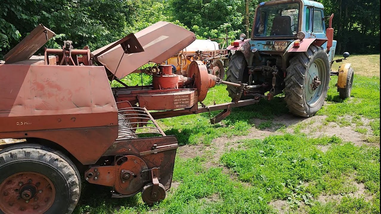 Сезон розпочато. Тюкуємо люцерну. МТЗ-80 І прес Киргизстан