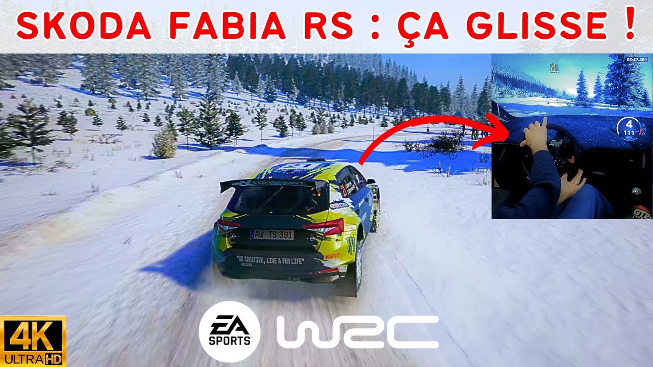 EA WRC : Je teste la Skoda Fabia RS (WRC2) en Suède sur Knapptjernet !