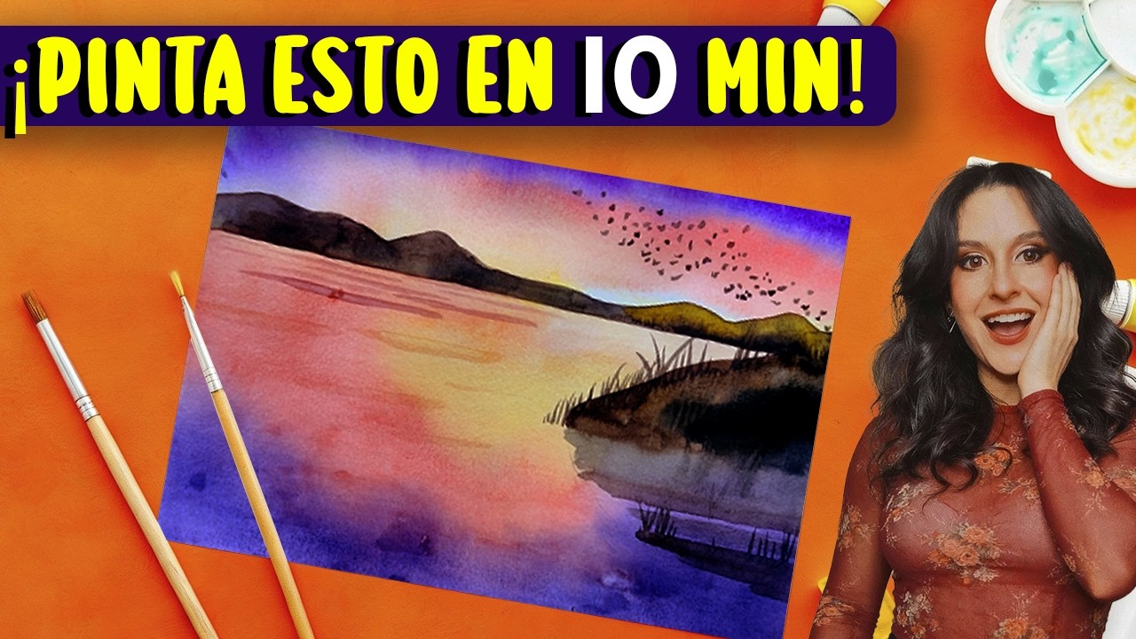 ¿Crees que no sabes pintar? Mira este atardecer en acuarela