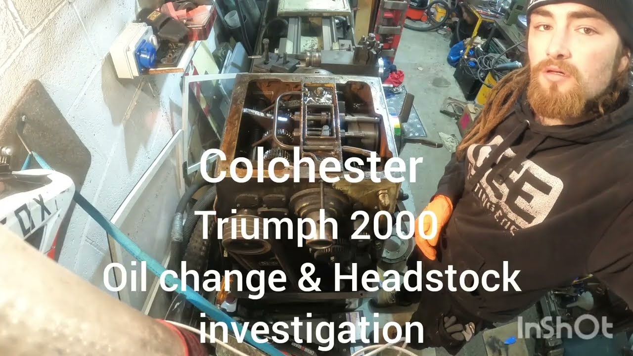 Colchester triumph 2000 TR lathe restoration part 4 - oil change & system flush// headstock cleaning