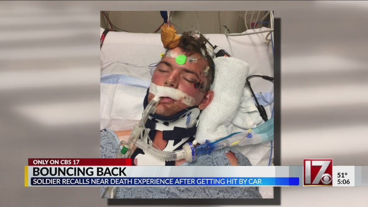 Soldier recalls near death experience after getting hit by car