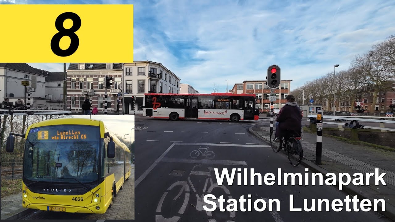 U-OV lijn 8: Wilhelminapark - Station Lunetten | Qbuzz Utrecht | Qbuzz 4826 | 2025