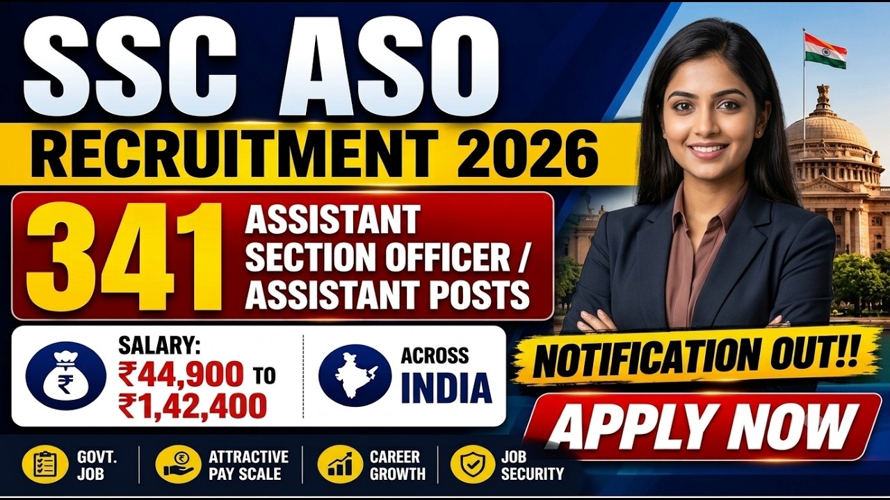 SSC ASO 2026 Recruitment | 341 Posts Notification | Eligibility Criteria & Dates