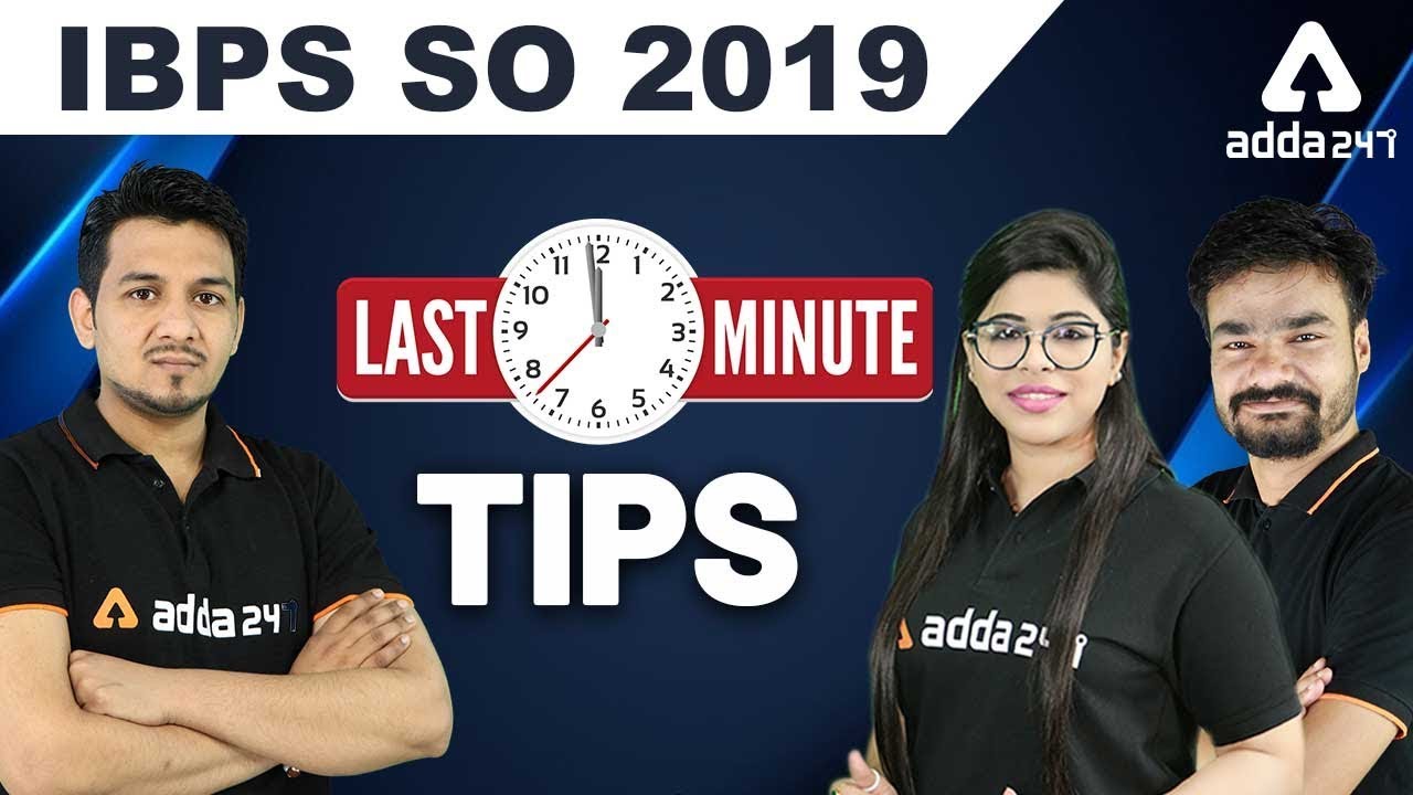 Last Minutes Tips | Reasoning, Maths, English For IBPS SO 2019