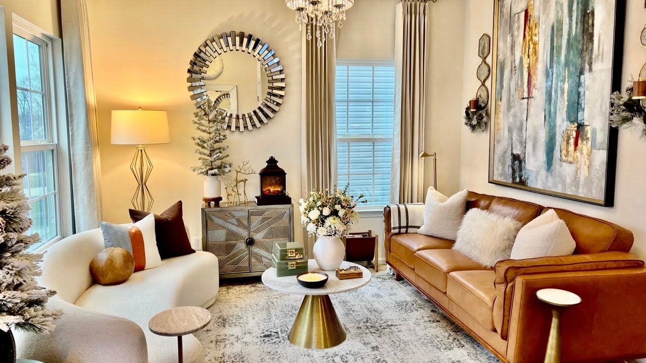 2024 WINTER Decorate With Me | New COUCH | VALENCIA ARTISAN LEATHER SOFA