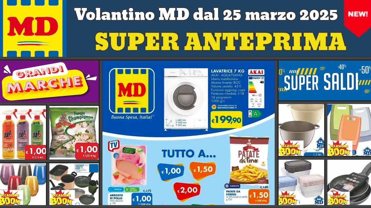 volantino MD dal 25 marzo 2025 ✅ Tutto a 1€ #anteprima 🔥 Offerte promozioni casa utensili cucina