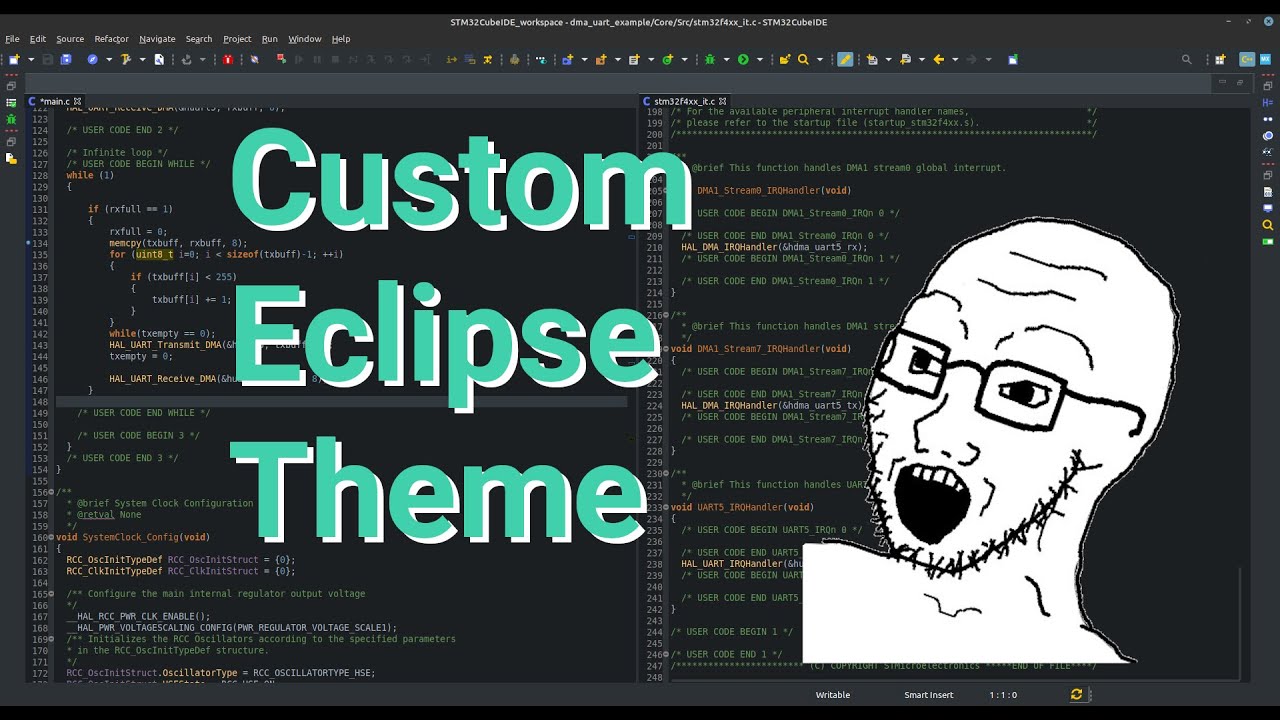 Измените тему Eclipse (CubeIde) | ВИДЕО 37