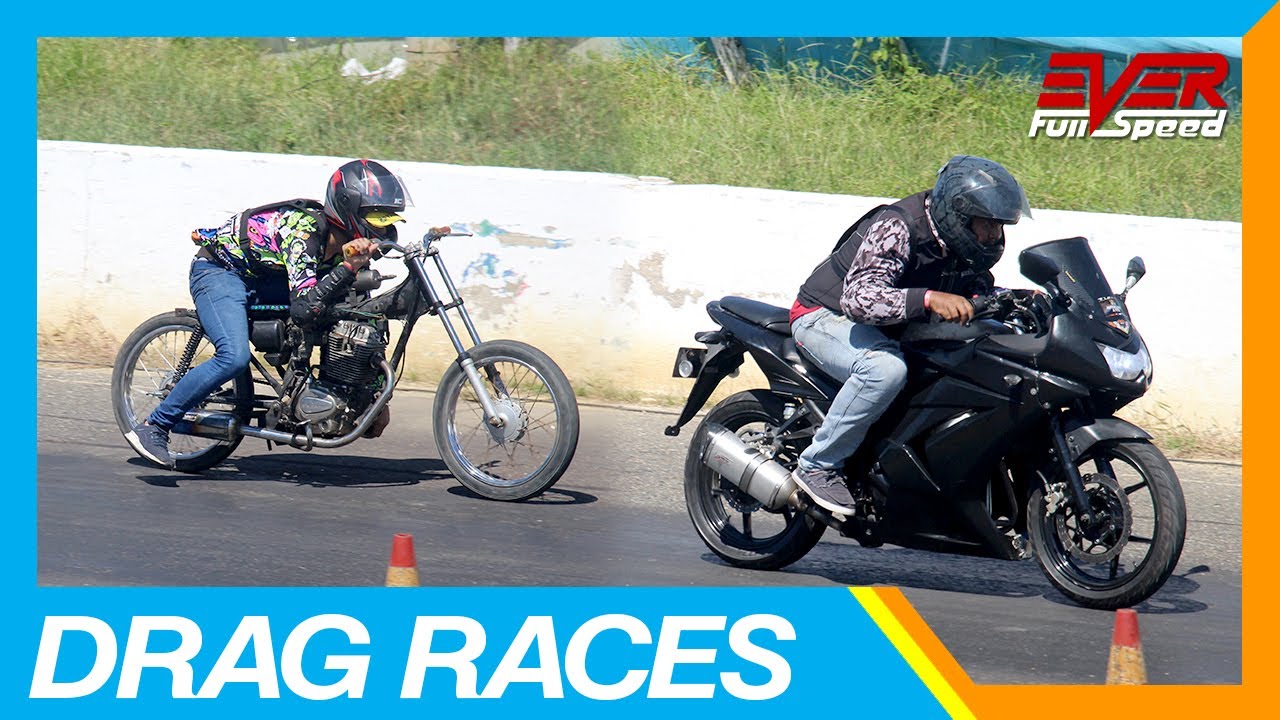 Ninja 250 vs Yamaha RX vs Suzuki AX100 vs NKD 125 🔥 Drag Races 🔥 16 seg. Piques B/quilla 2019