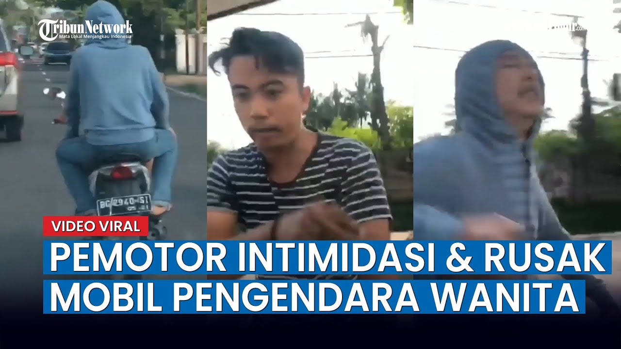 Viral, Video Pemotor Intimidasi dan Merusak Mobil Pengemudi Mobil Wanita di Palembang