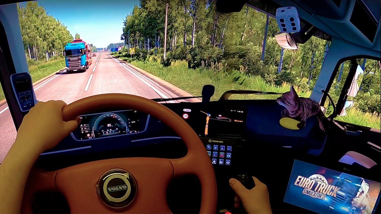 День рождения с Euro Truck Simulator 2 в конвое на Moza Racing R9 #3монитора #GoPro #TripleScreen