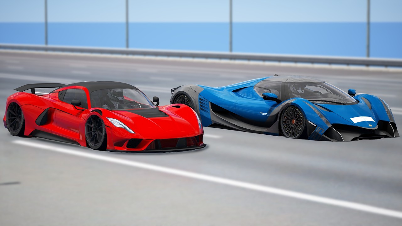 10,000HP Devel Sixteen vs Hennessey Venom F5 DRAG RACE!