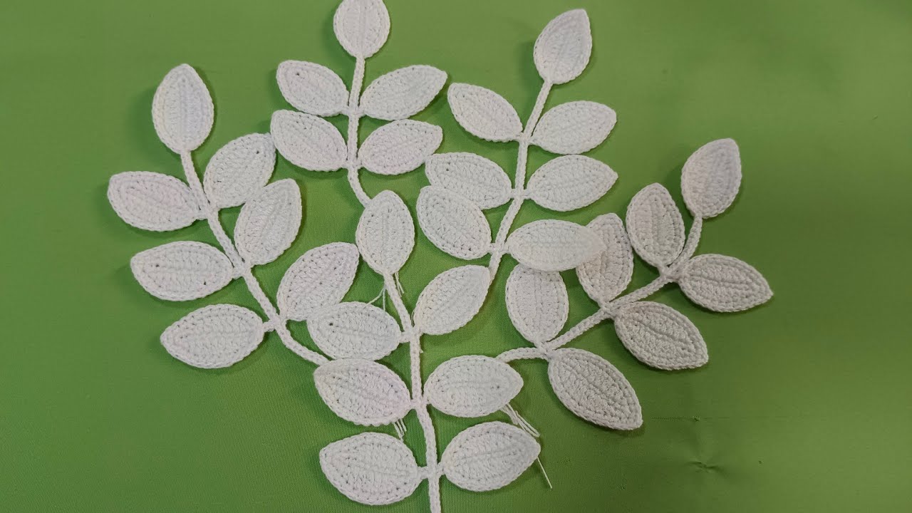 ถักใบไม้แบบเถาว์ ง่ายๆสไตล์ฝนทิพย์🌿🌿🌿