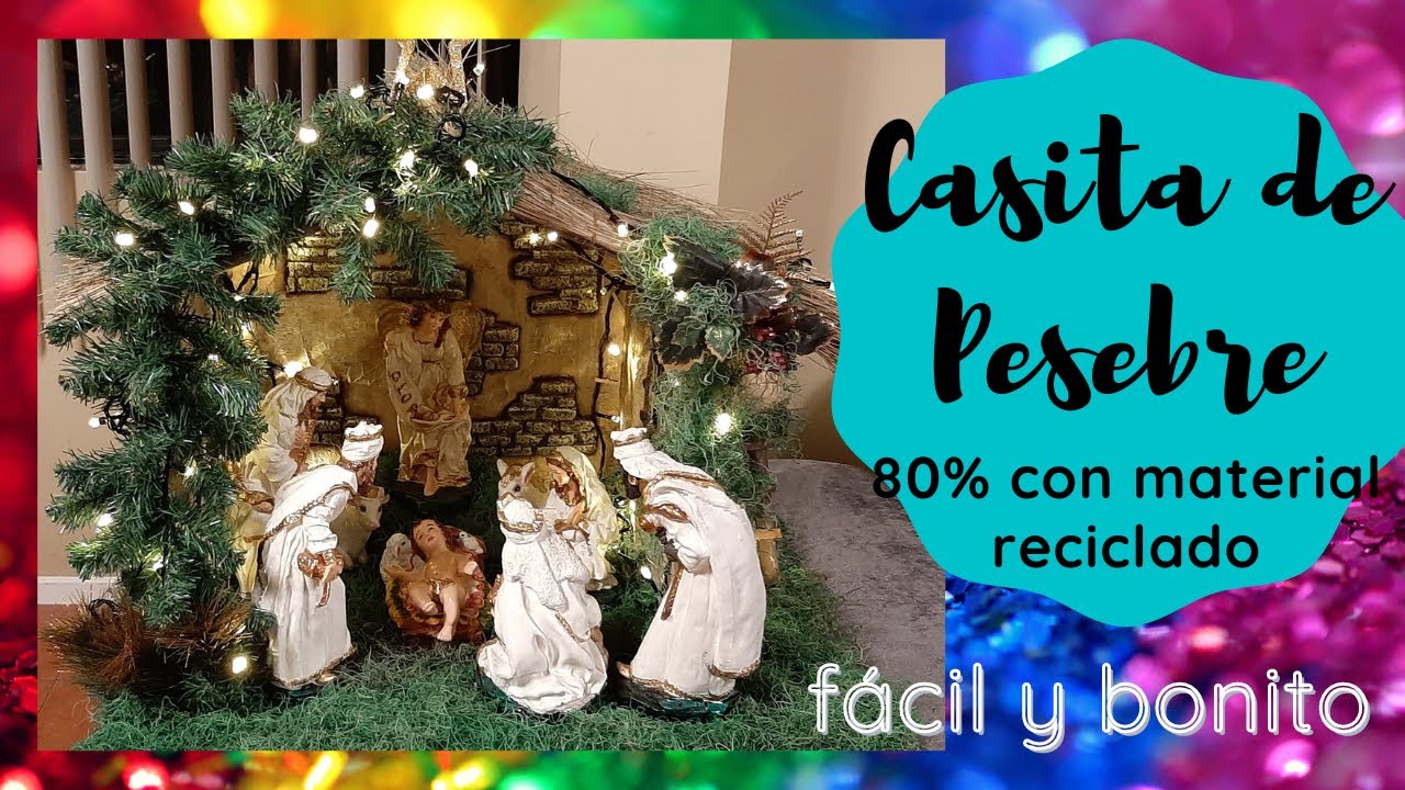 Como hacer casita de pesebre navideño diy con material reciclable 2020 🎄
