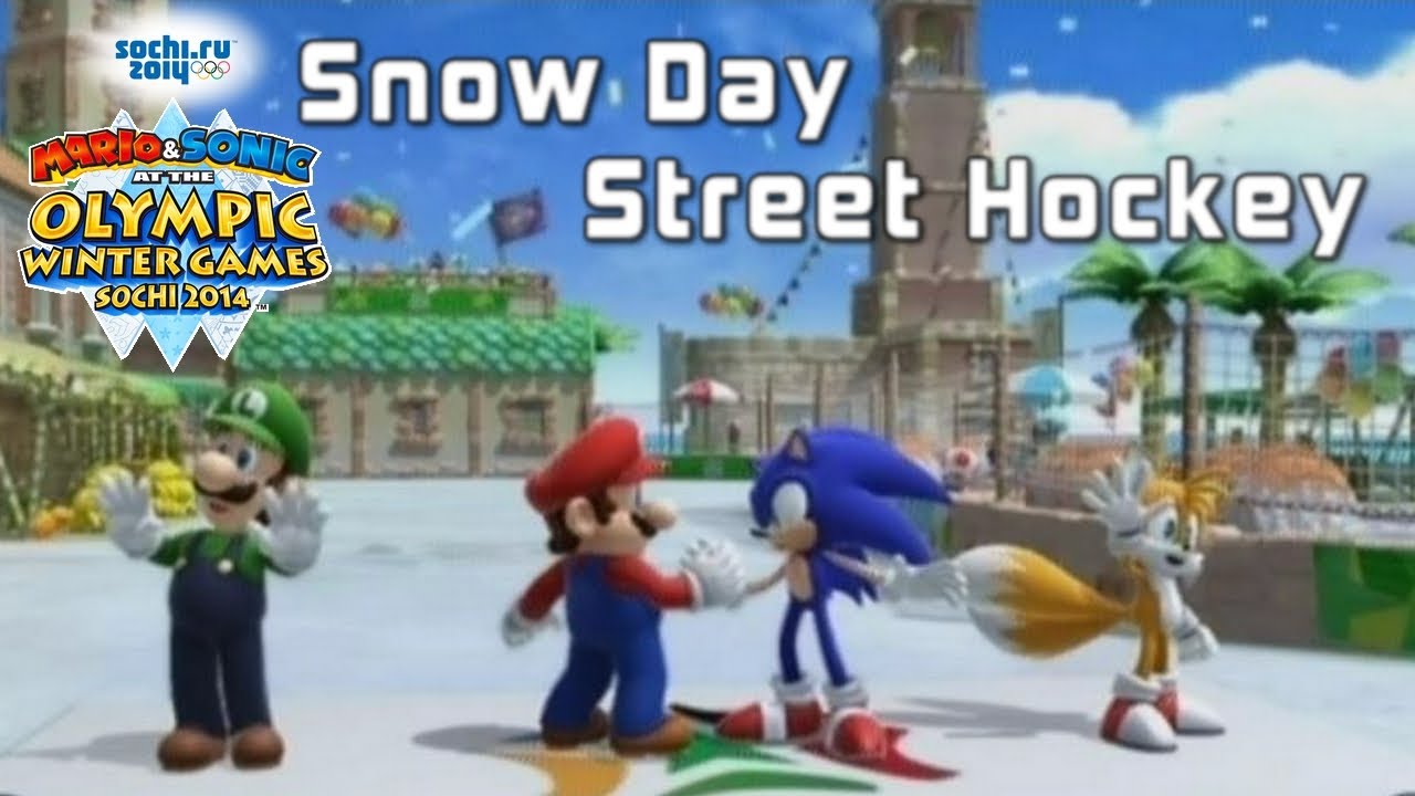 Mario & Sonic at the Olympic Winter Games Sochi 2014 [Wii U] - Snow Day Street Hockey