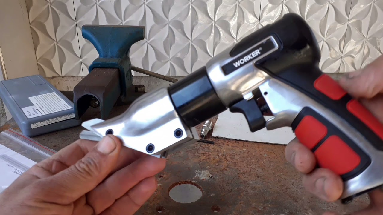 Tesoura pneumática WORKER  unboxing e teste inicial