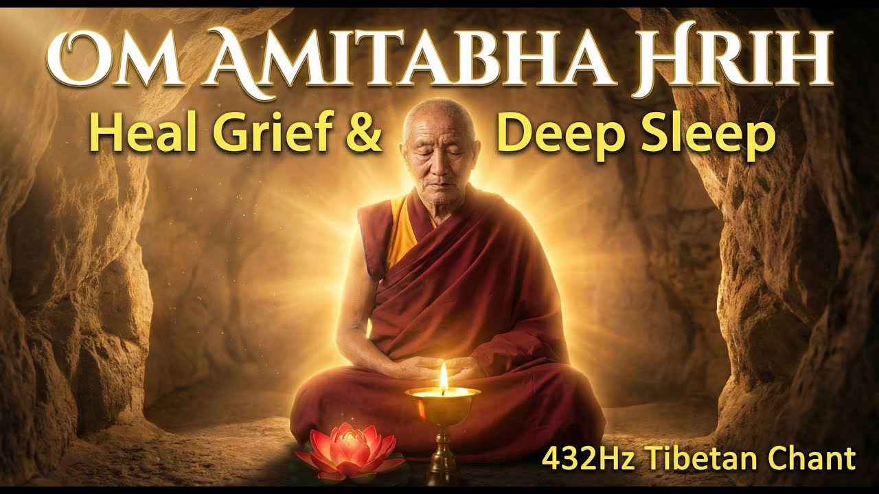 Amitabha Mantra (432Hz) - Om Amitabha Hrih | Tibetan Monks Chant for Deep Sleep & Peace