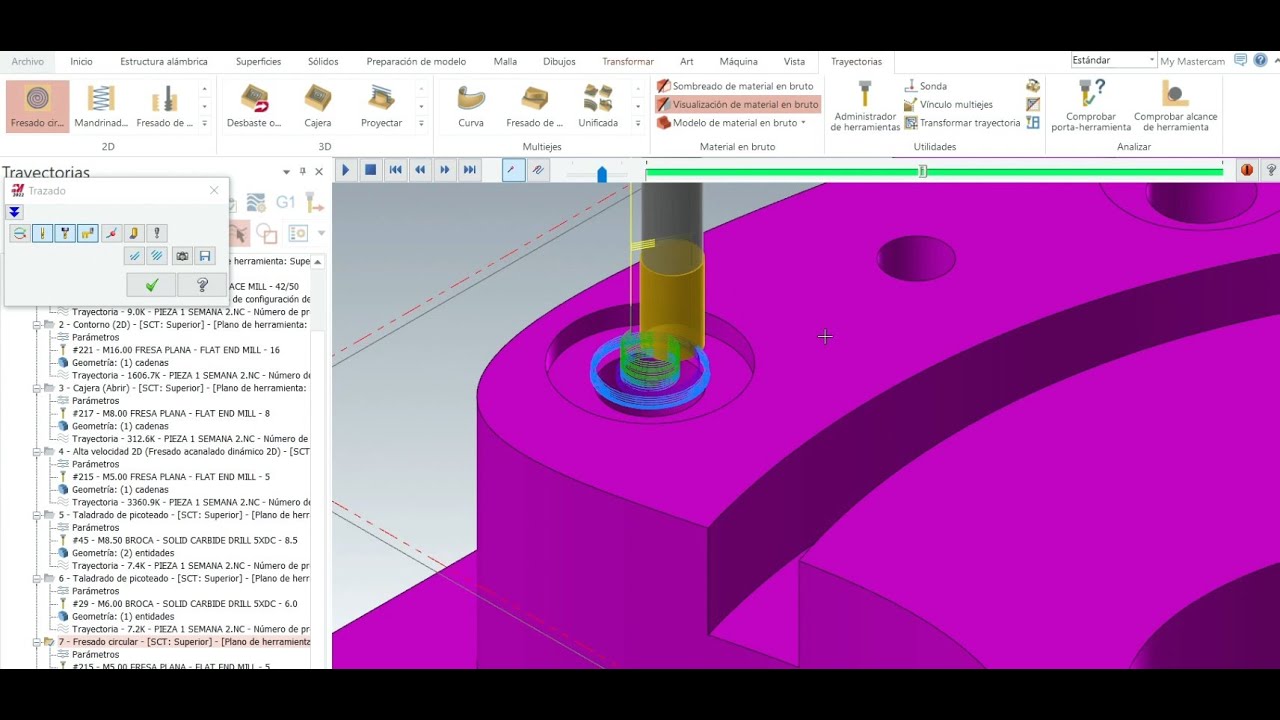 || MASTERCAM PARA PRINCIPIANTES --- ESTRATEGIAS 2D || 7. Fresado circular.