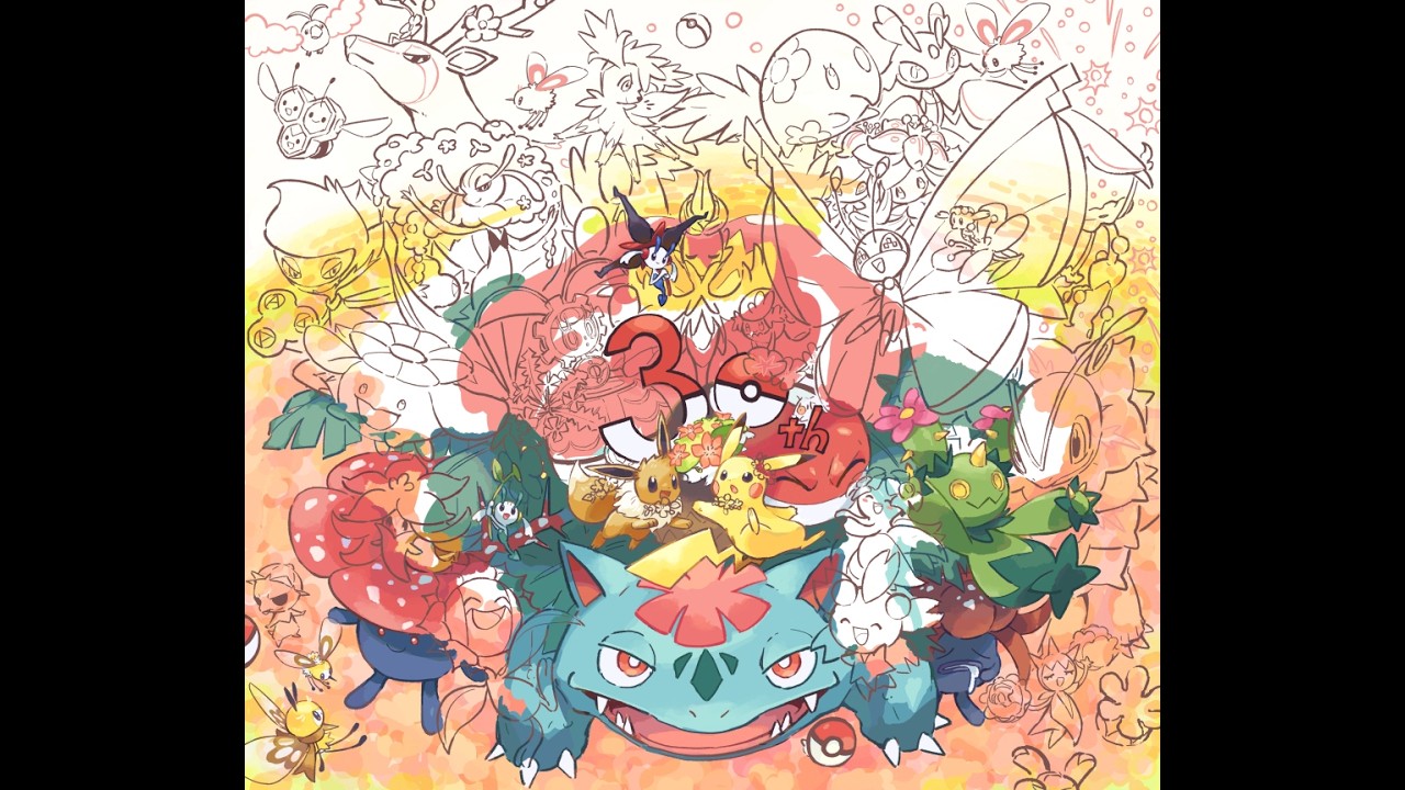 【作業配信】#17 ポケモン30周年の絵とか