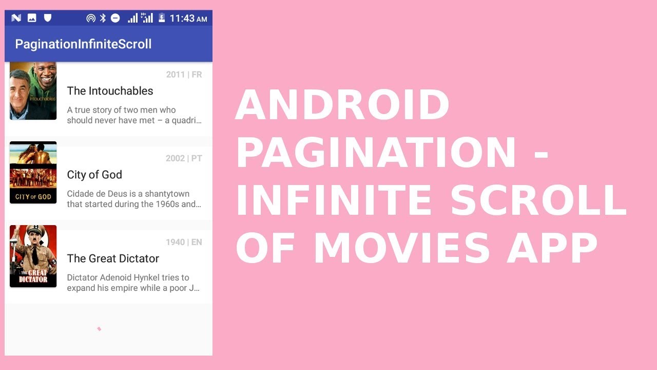 ANDROID PAGINATION - INFINITE SCROLL OF MOVIES APP