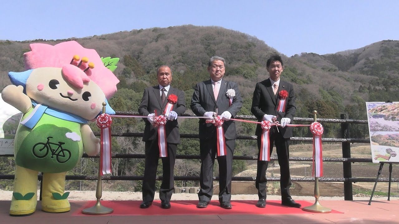 里山のヤマザクラ一望 高峯山麓に見晴らし台 桜川
