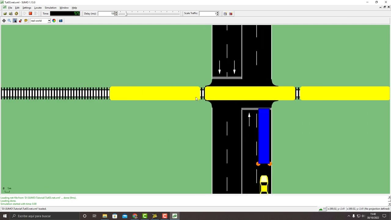 Tutorial SUMO 03: Tipos de vehículos y creación de vía férrea urbana