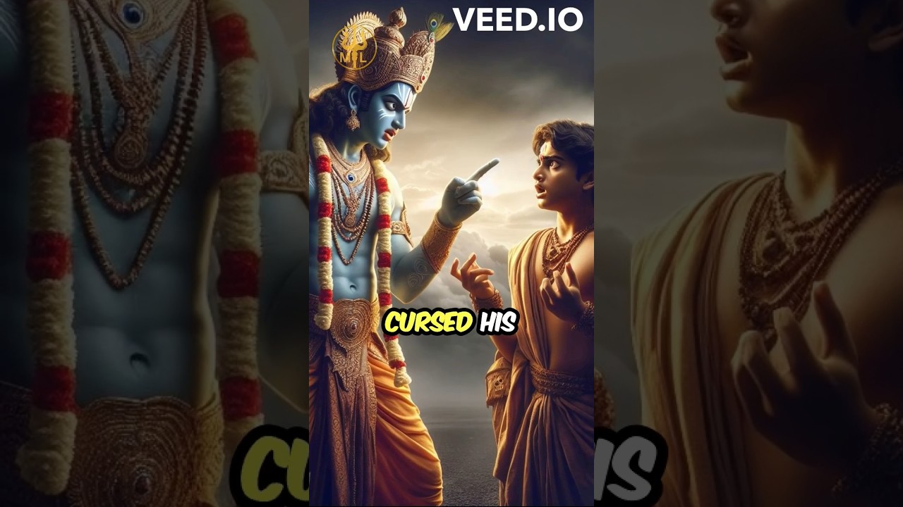 Why Did Lord Krishna Curse His Beloved Son?😱 Krishna's Wrath Revealed 😱 #facts #shorts #god #krishna