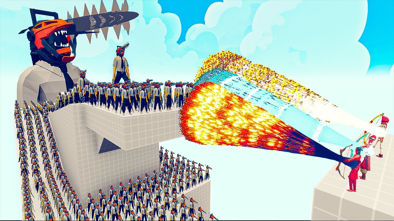100x CHAINSAW MAN + 2x GIANT vs 3x EVERY GOD - Totally Accurate Battle Simulator TABS