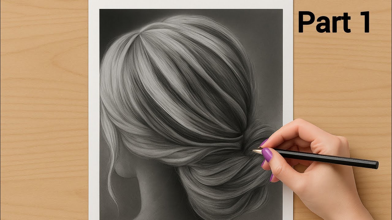 Hyper Realistic Charcoal Drawing of Blonde Hair | Timelapse Part 1
