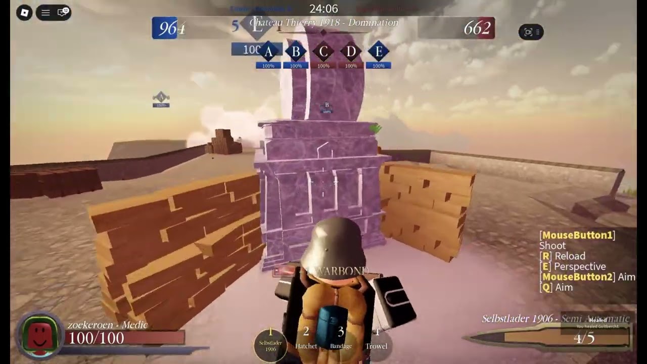 playing as medic in entrenched and doing great