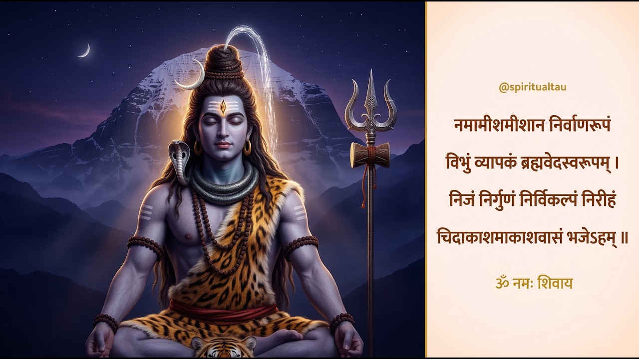 शिव रुद्राष्टकम् | Verse 1 | नमामीशमीशान निर्वाणरूपम् | Shiv Rudrashtakam Sanskrit Mantra |