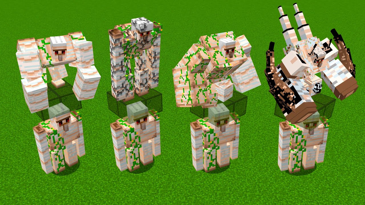 Minecraft Iron Golem VS All Mutant Iron Golem