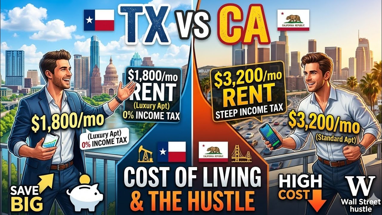 Cost of living in texas vs california| Rent prices | wallstreet hustle