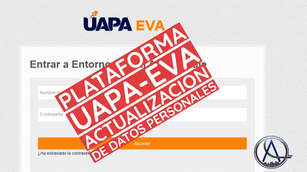 ACTUALIZACION DE DATOS PERSONALES EN PLATAFORMA UAPA-EVA
