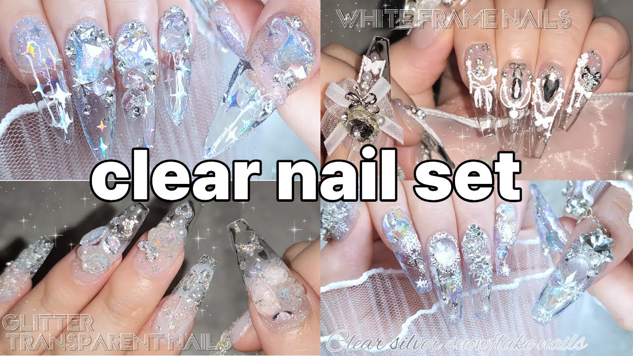 인기 많았던 투명 네일 모음집 1탄 💅 / Transparent nail long video / Self nail process ASMR 🎵