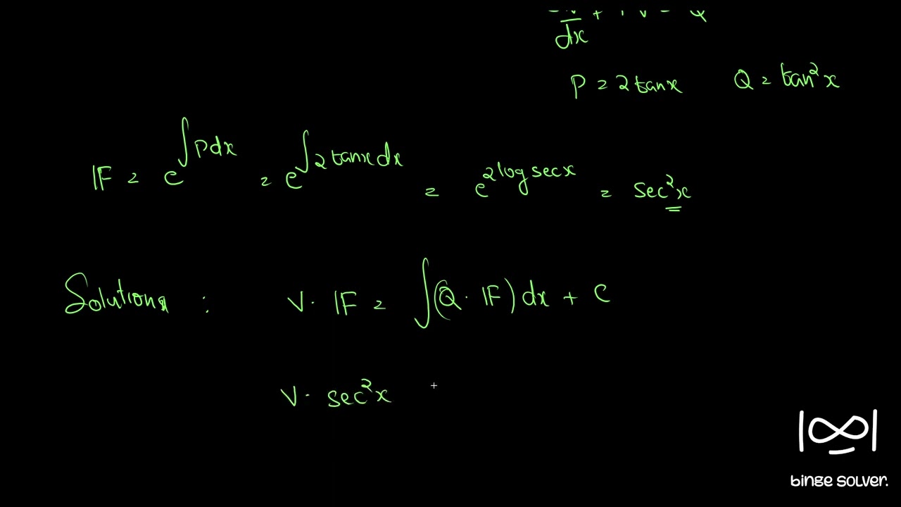 Q300 dy/dx - 2ytanx = y^2(tan^2x)