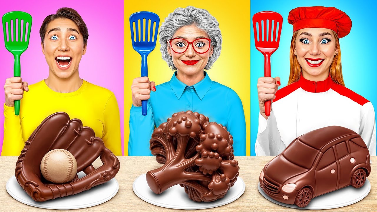 Ik vs Oma Koken Chocolade Voedsel Uitdaging | Grappige Situaties Multi DO Joy
