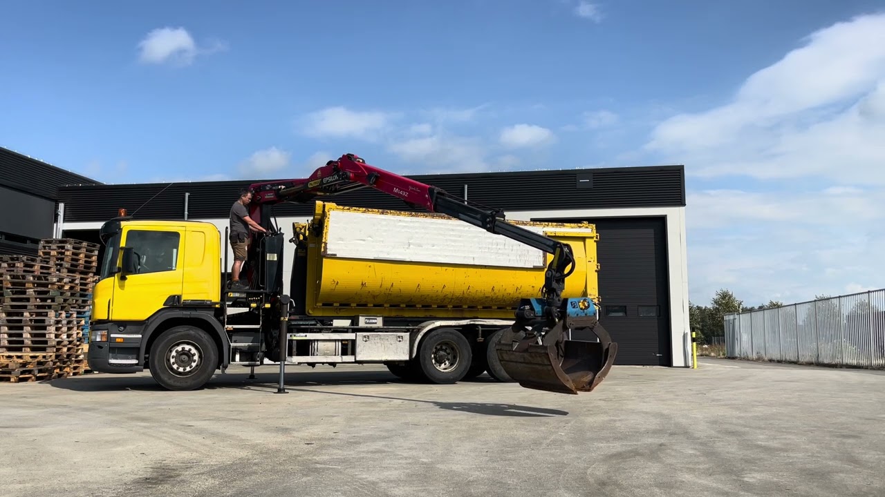 Haakarm Vrachtwagen SCANIA, met kraan Palfiner Tipper met grijper en containerbak | Overheidsveiling