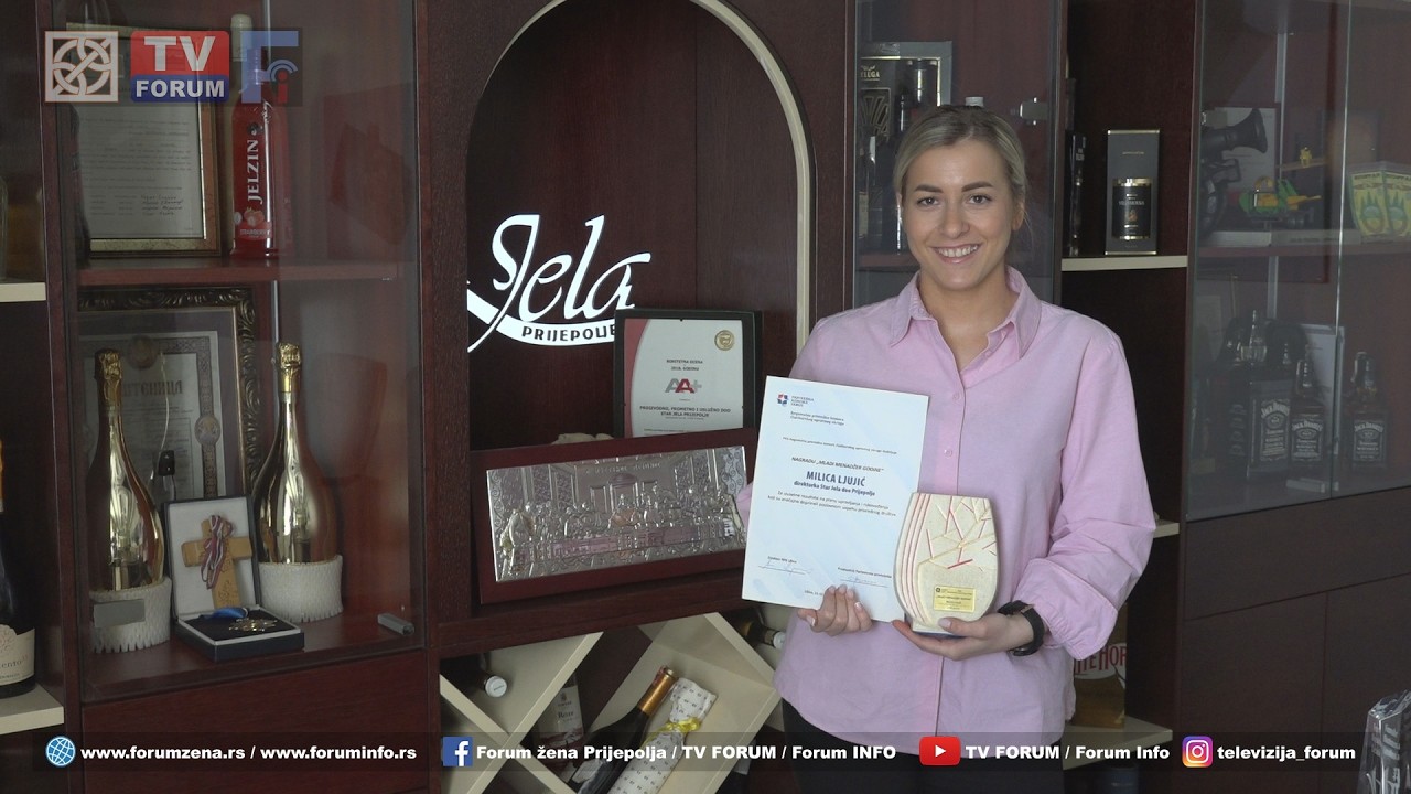 Milica Ljujić iz Prijepolja dobitnica priznanja „Mladi menadžer godine“