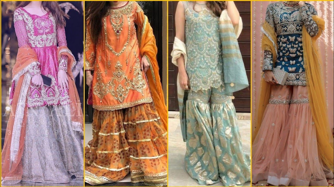 Bride Sister Sharara/Gharara Designs with Shirt And Frock- Trendy Designs of 2021