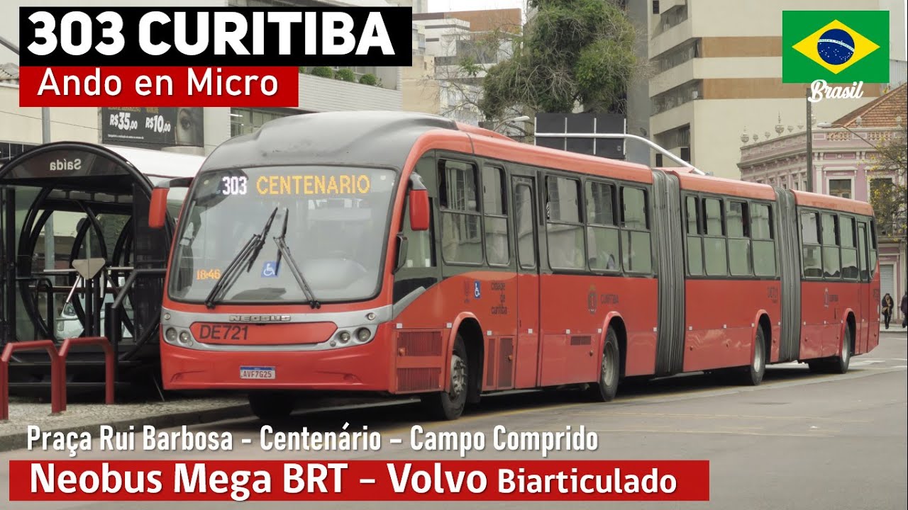 Автобус CURITIBA 303 BIARTICULATED, поездка в блоке Neobus Mega BRT - Volvo B12M DE704 / DE718