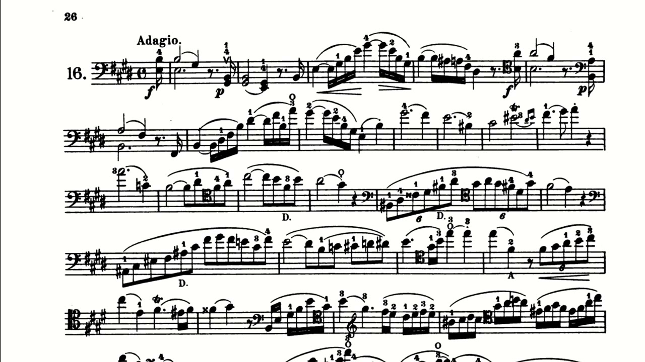 TMEA 2024-2025: Joseph Merk - Exercise No. 16 for Cello (Score)