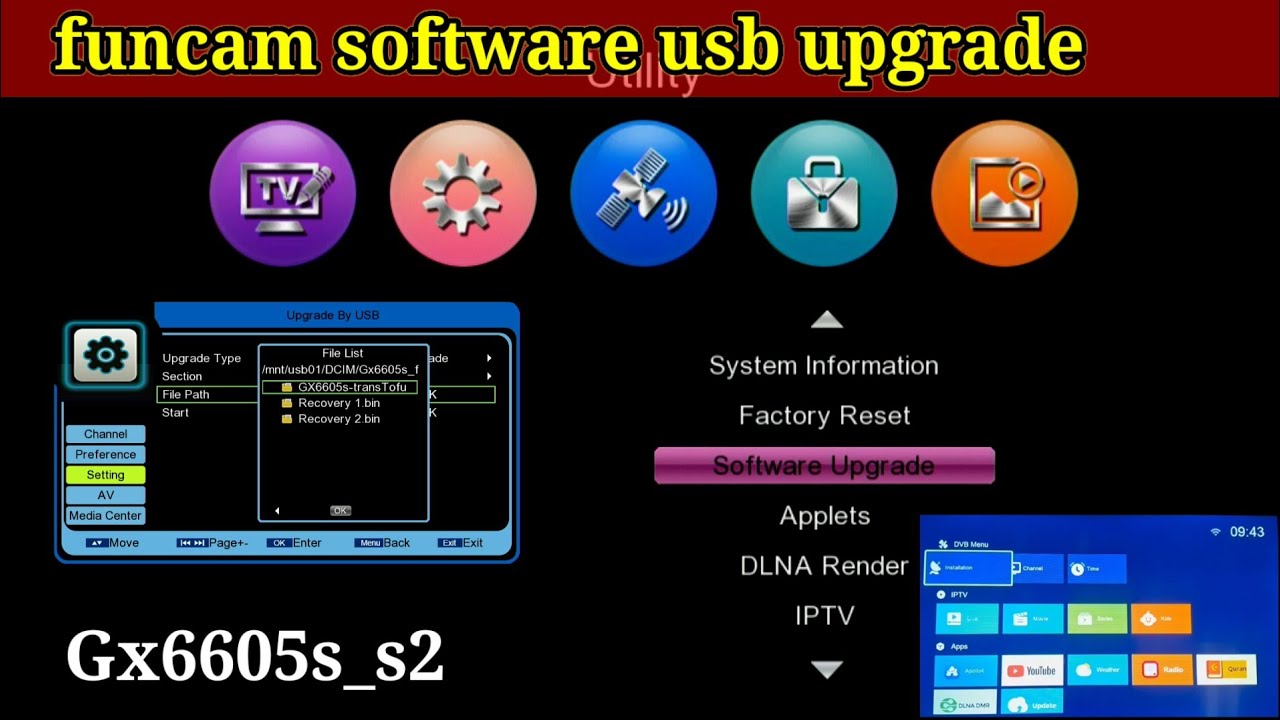 #gx6605s.S2,SOFTWARE UPDATE FOR USB PENDRIVE DRIVE ✅ F1F2 Remote  💥🤯⁉️⚠️ Gx6605s_s2 software 
